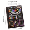 Montessori Painting Note Scratch Art Paper DIY Graffiti Book Children Magic Rainbow Scraping Drawing Notepad Educational Toys 5