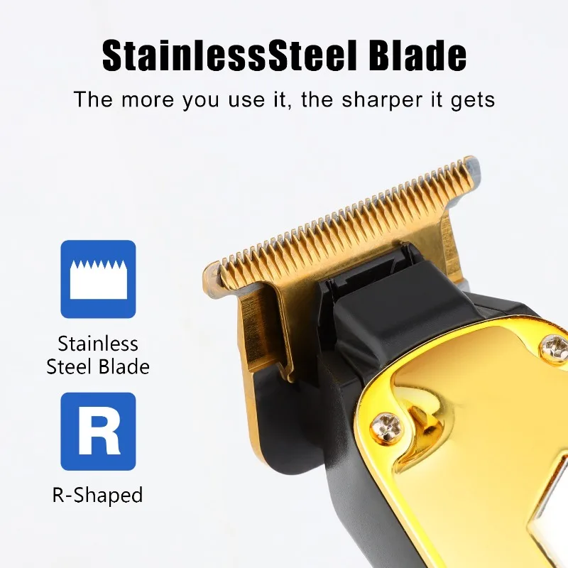Hair Trimmers for Men Cordless Zerogapped Beard Hair Trimmer with LED Display High-Performance Rechargeable Trimmer for Home Use