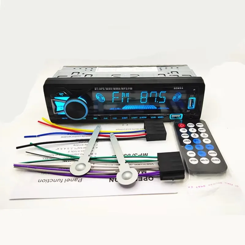 12V 1din Car MP3 Player Dual USB Bluetooth Stereo Radio Audio FM TF AUX IN Receiver in Dash Multimedia Player with remote