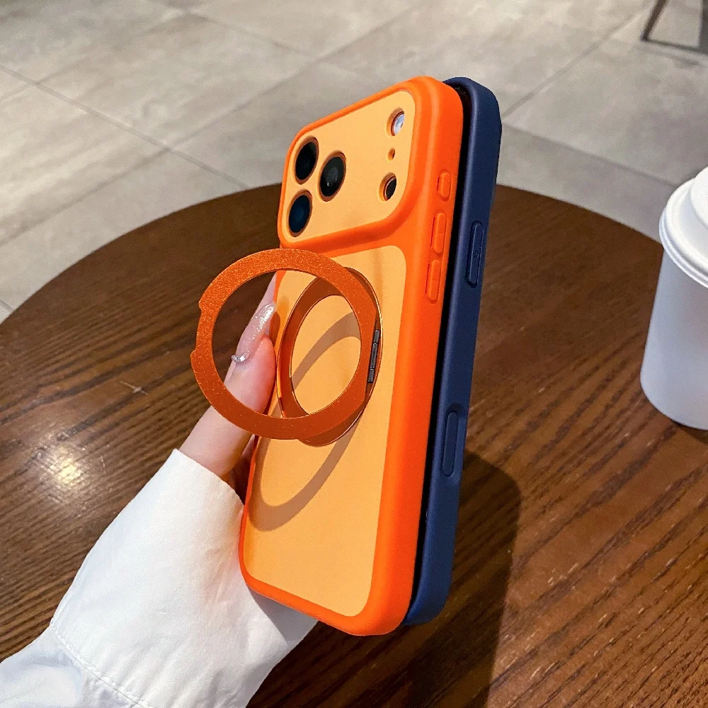 Luxury 360 Metal Ring Bracket Phone Case with Magnetic Holder and Stand, Shockproof Cover