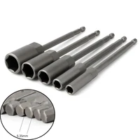 1pcs 150mm Length Extra Deep Bolt Nut Driver Bit 1/4 inch 6.35mm Hex Shank Wrench Socket Screw Driver for Power Tool 6-19mm 1