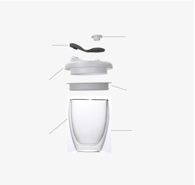 Description Picture 5 of itemGIANXI 350ml/450ml Double Glass Cup Household Transparent Coffee Mug With Lid Kitchen Milk Beverage Coffee Cup Drinkware