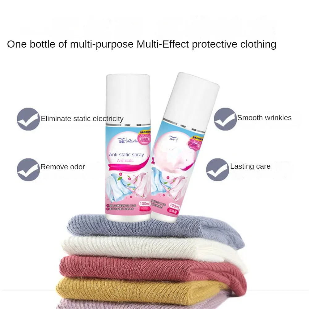 Clothing Spray Lasting Anti Static Spray 100ml Electrostatic Anti Hair Static Fresh Natural Pet Softener