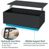 LED Lift Top Coffee Table with Storage Modern Coffee Tables for Living Room Rectangle High Gloss Center Table with 2 Drawers 2