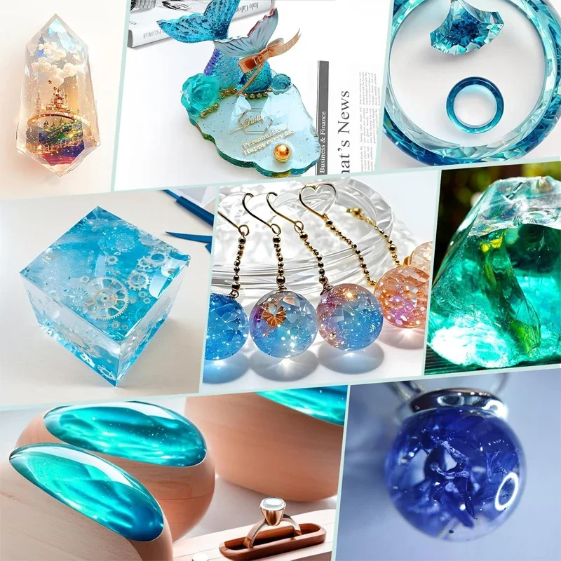 500ml/1000ml Epoxy Resin Kit Crystal Clear, Strong, Bubble-Free Easy Mixing Epoxy Resin Kit for DIY Jewelry Art & Mold Casting 5