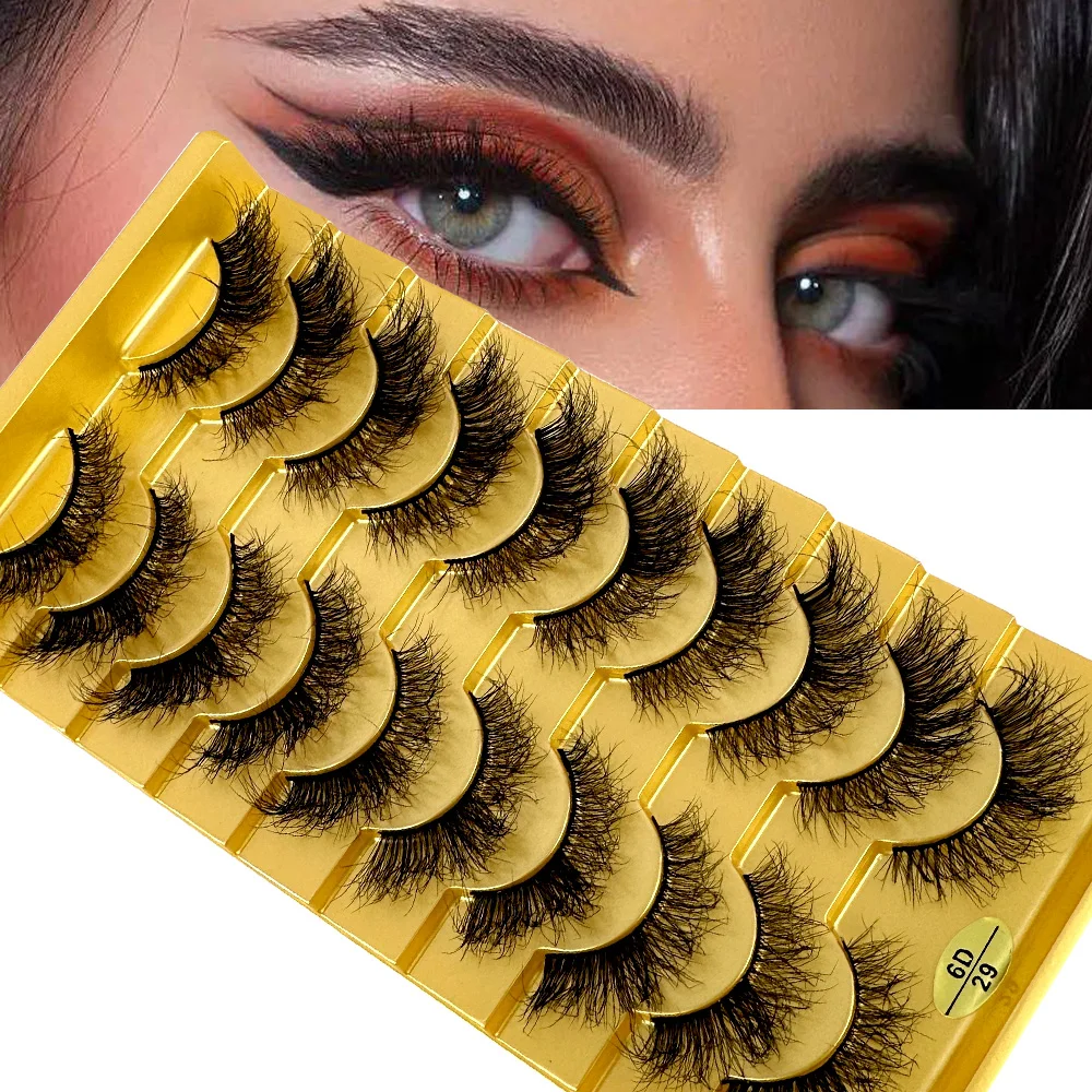 

Накладные ресницы кошачий глаз, пушистые искусственные норковые ресницы, 3D длинные ресницы, 10 пар в упаковке, Драматические Длинные толстые объемные Поддельные ресницы для глаз