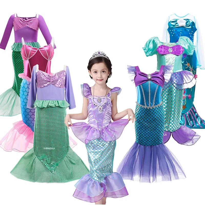 Cosplay Costume,Mermaid Costume Little Mermaid Ariel Princess Dress for Kids