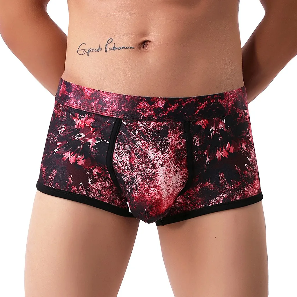 Men's Fashion Personality Underwear Soft Breathable Short Sexy Medium Men Mens Long Underwear Men Underpants Pack of Boxers