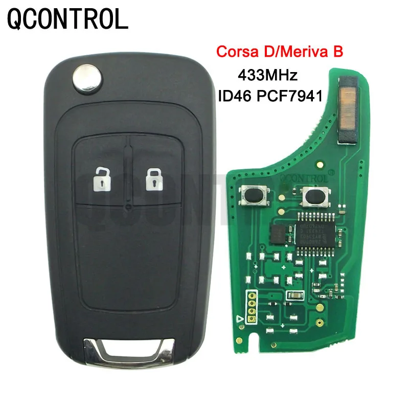 

QCONTROL G4-AM433TX Vehicle Remote Key suit 433MHz for Opel/Vauxhall Corsa D 2007+, Meriva B 2010+ PCF7941 Chip