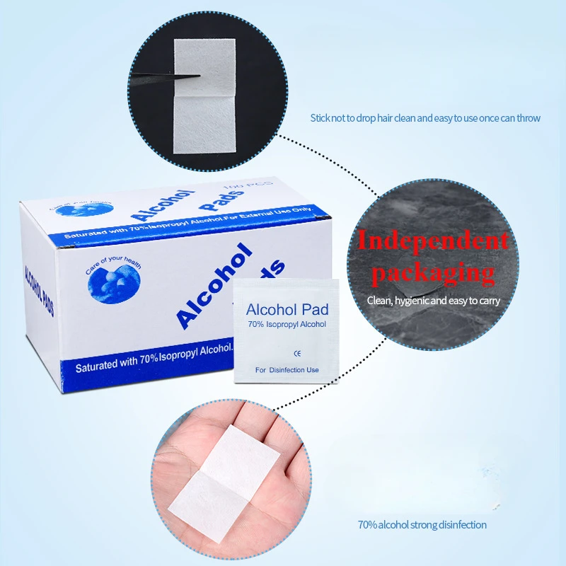 Portable individually packaged 75% alcohol cleaning wipes suitable for mobile phones tableware public handrails nails toilets