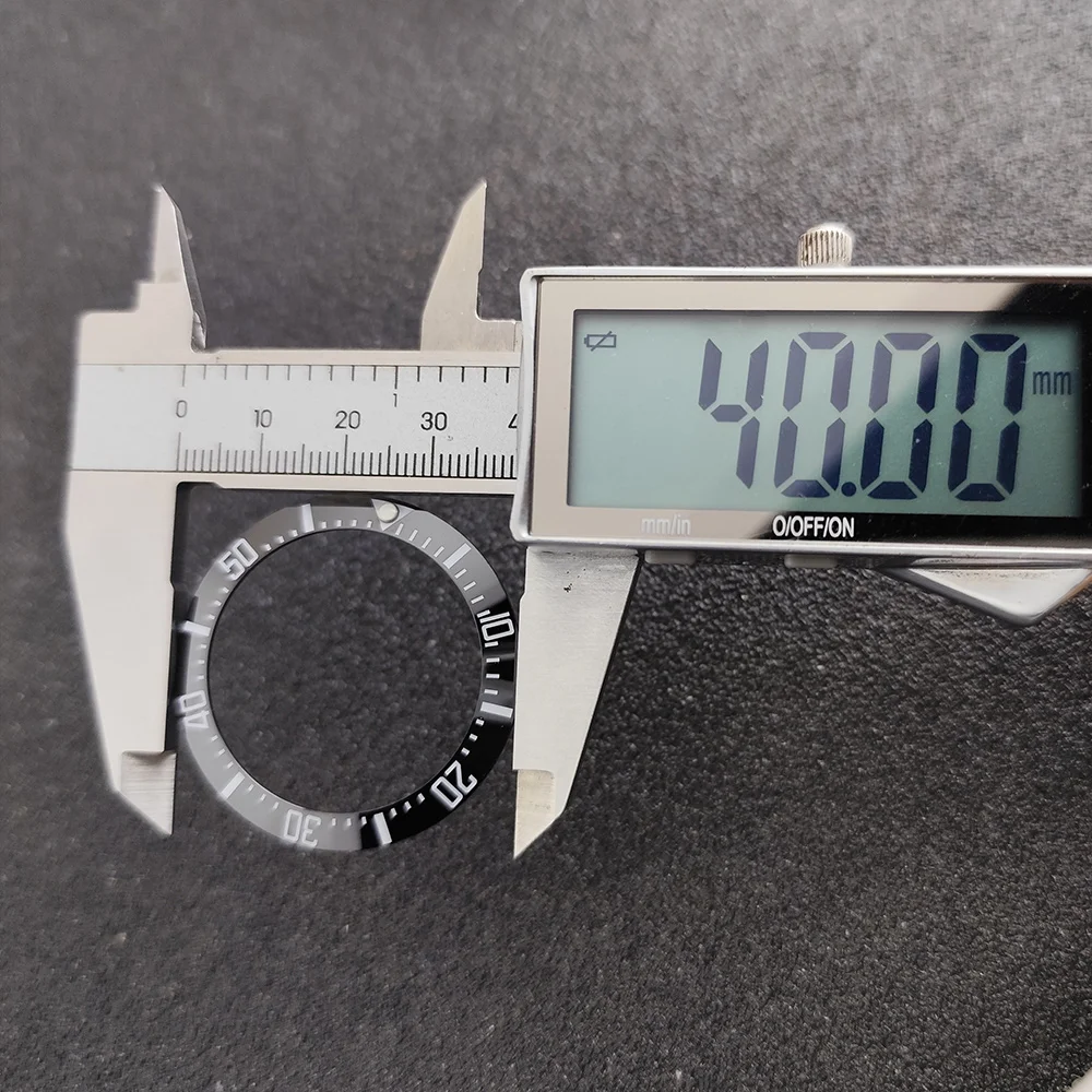 Blue Luminous Ceramic/Aluminum Watch Bezel Insert - Sloping 40mm