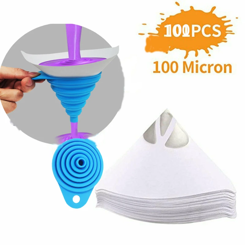 

30Pcs Cup Funnel 100 Mesh Paint Filte Paint Filter Paper Purifying Straining Mesh Disposable Paper Conical Funnels Filter Tools