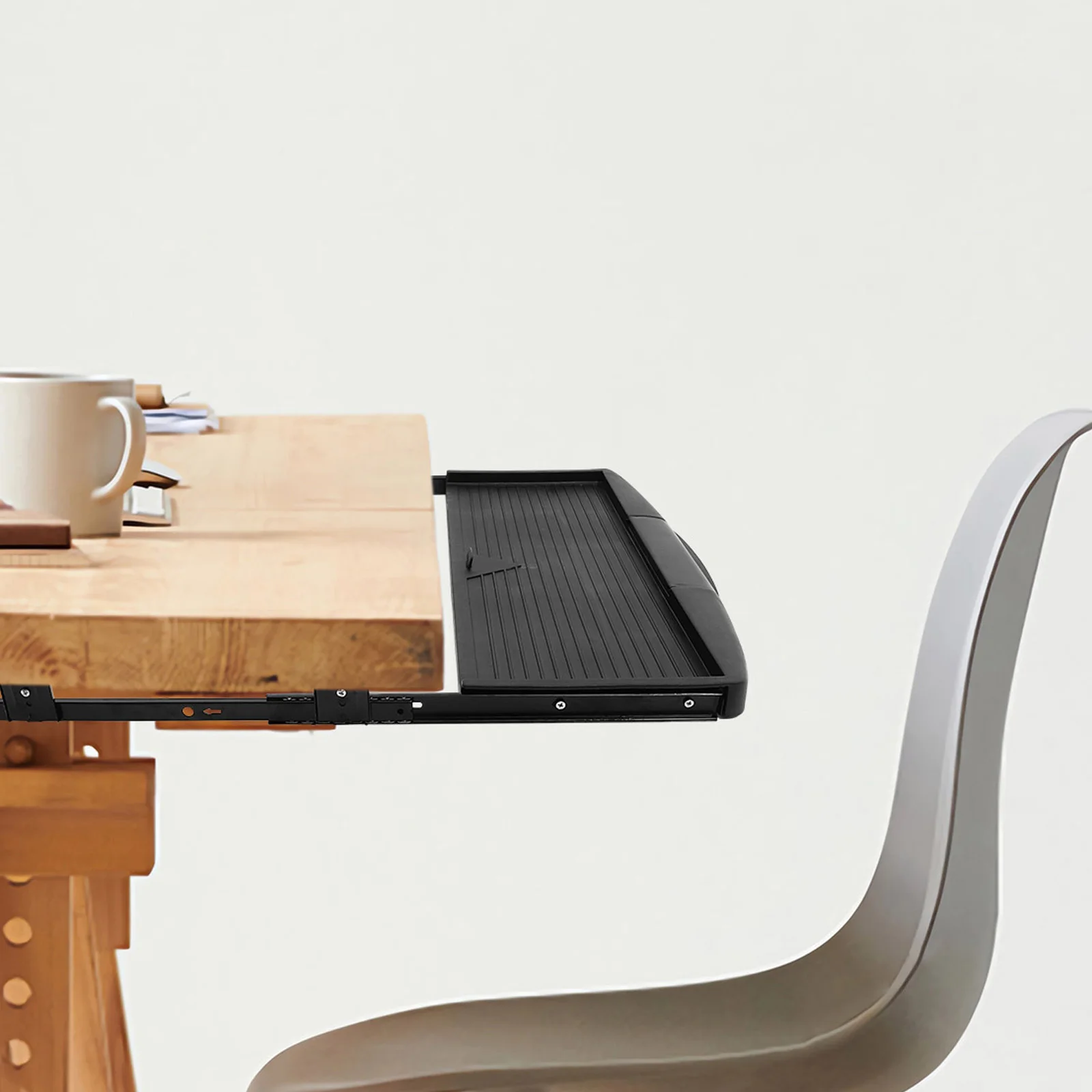 Adjustable Keyboard Bracket Tray Under Desk Keyboard Tray Drawer Type Computer Holder Desk Storage