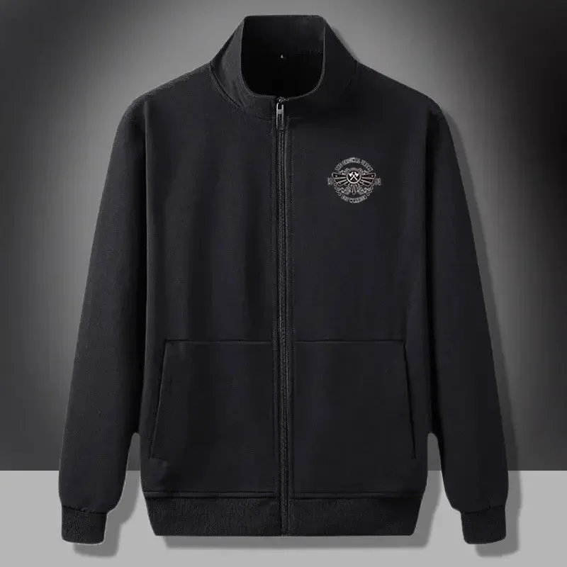 thumbnail image 1 of Sudaderas para hombre, jersey de corte ajustado, ropa para hombre, sin capucha, estampado, cremallera completa, top gráfico, color pastel, baratas, otoño, cálidas, emo, 1 of 5