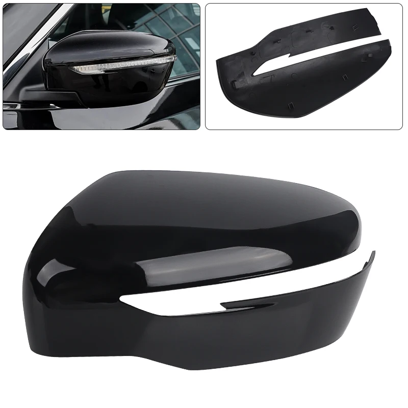 닛산 Qashqai 2015-2019 Murano Rogue Pathfinder 가열식 백미러 유리 교체용 사이드 백미러 커버 캡