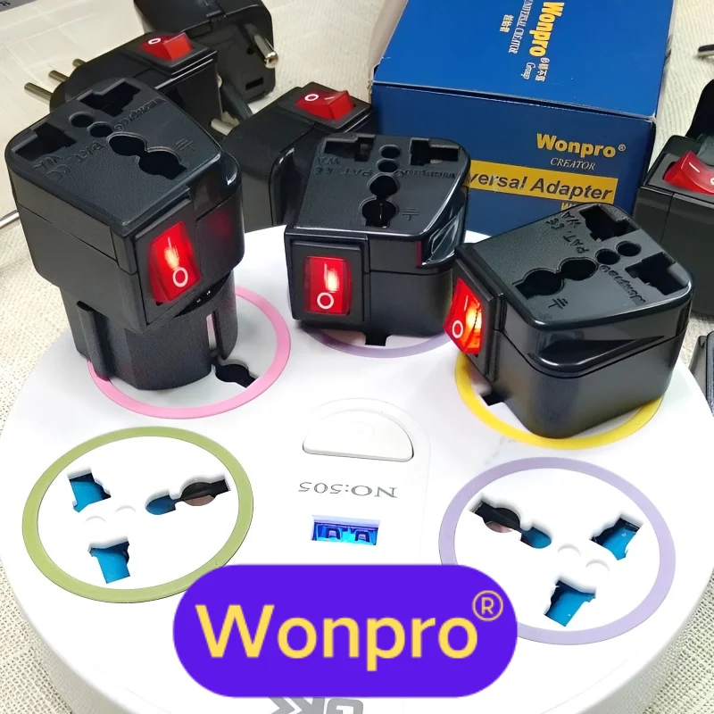Universal Multi Plug Adapter With On/Off Main Switch