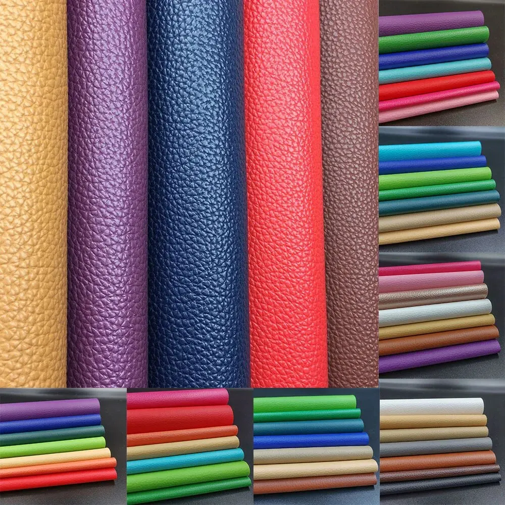 Litchi Textured Faux Leather Fabric for DIY Crafts and Upholstery