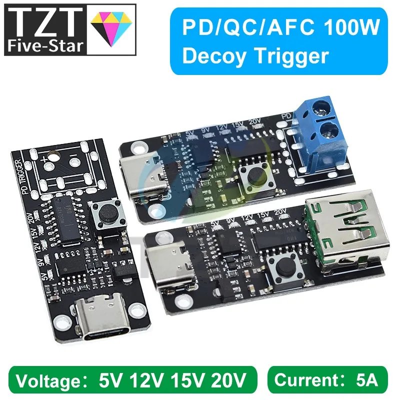 100w 5a USB-C Schnelllade-Trigger platinen modul pd/qc Lockvogel platine Schnell ladung USB Typ C pd 2,0 3,0 Power Delivery Boost-Modul