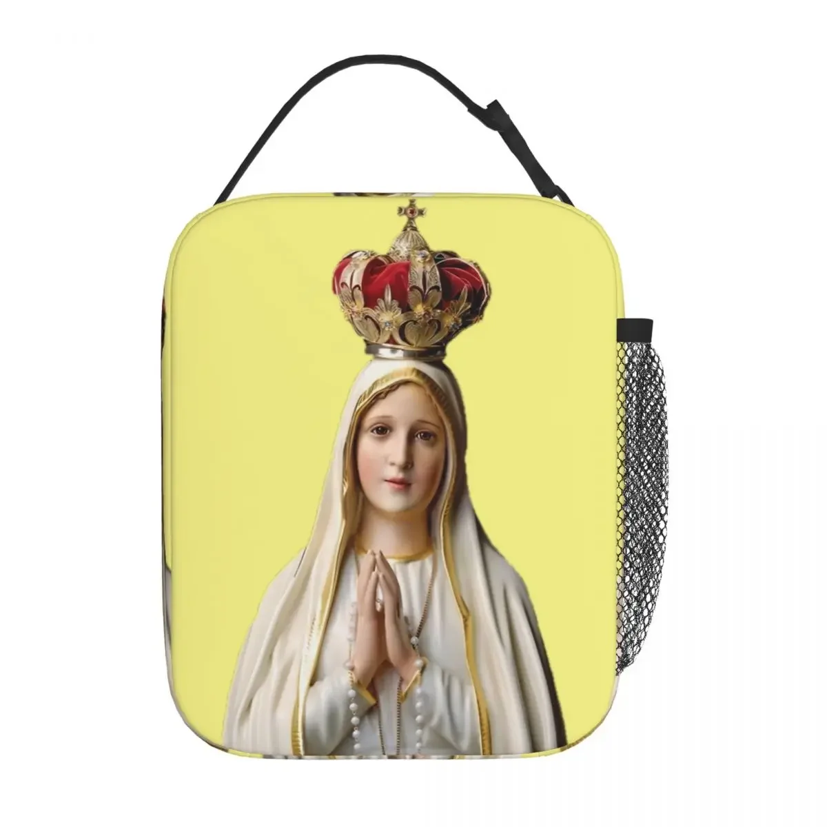 

Our Lady of Fatima Thermal Insulated Lunch Bag for Travel Immaculate Mary Portable Bento Box Men Women Cooler Thermal Food Box