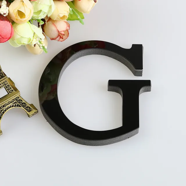 3D Acrylic Wall Ornaments Black Alphabet 53