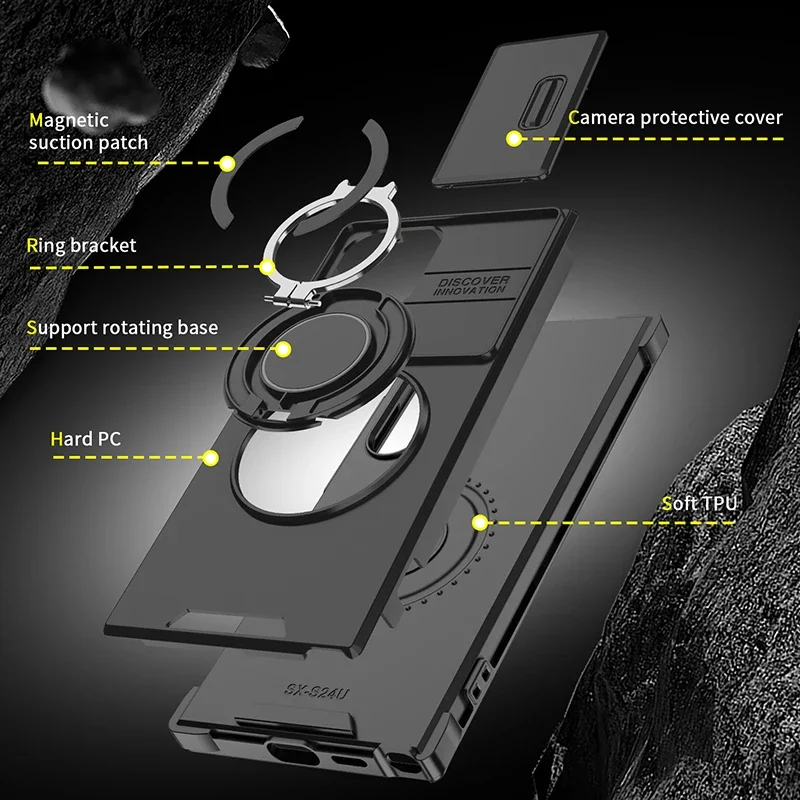 Luxury 360° Rotating Metal Ring Car Holder Armor Phone Case