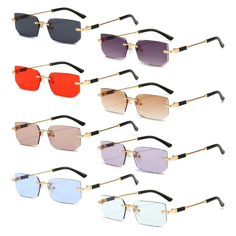 

Rimless Sunglasses for Women & Men Trendy Frameless Rectangle Sun Glasses Retro Shades Fashion Summer Travel UV400 Eyewear