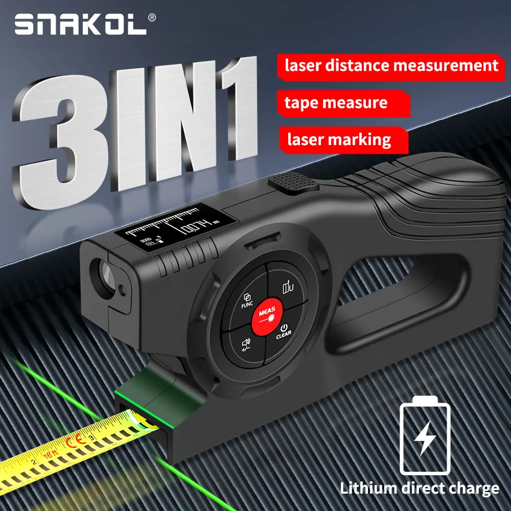 2026882-99fd2f.jpg Sb9b90bf6b0144256ac1c02c6df61525fF 3in1 digital display laser distance meter laser tape Measurement intelligent digital measuring ruler Laser Rangefinder Mallzona
