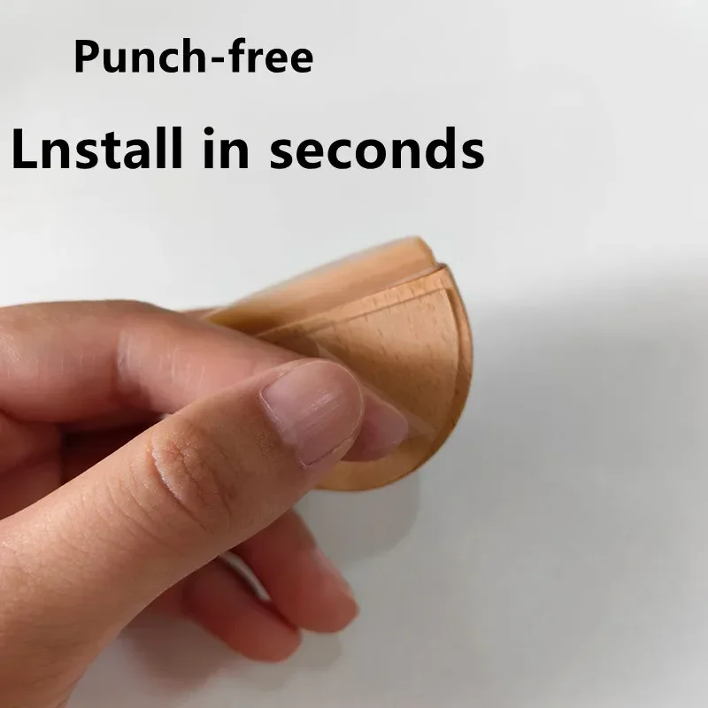 Round Wooden Door Stopper Self Adhesive Anti-collision Door Rear Stop Home Wall Floor Furniture Protection Mute Silent Block