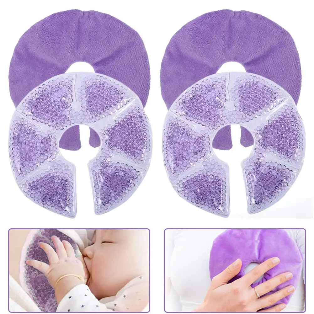 Breast Therapy Pack Chest Stickers Ice Pack Pads Hot or Cold Use for Pain Relief Nursing Mother Hot Cold Breastfeeding Gel Pads 3