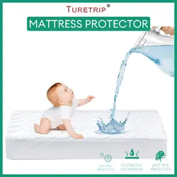 Ultra - Soft Quilted Waterproof Crib Mattress Protector - 71x132x20cm
