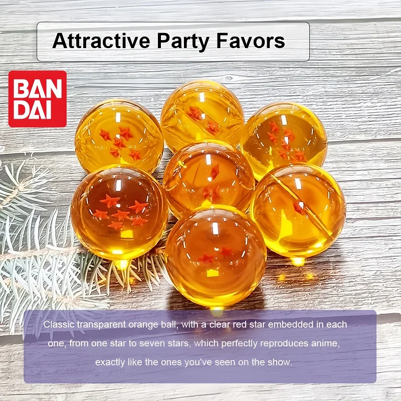 

Набор прозрачных звезд и шариков дракона Bandai, новинка, детская игрушка, Кристальные шарики среднего размера