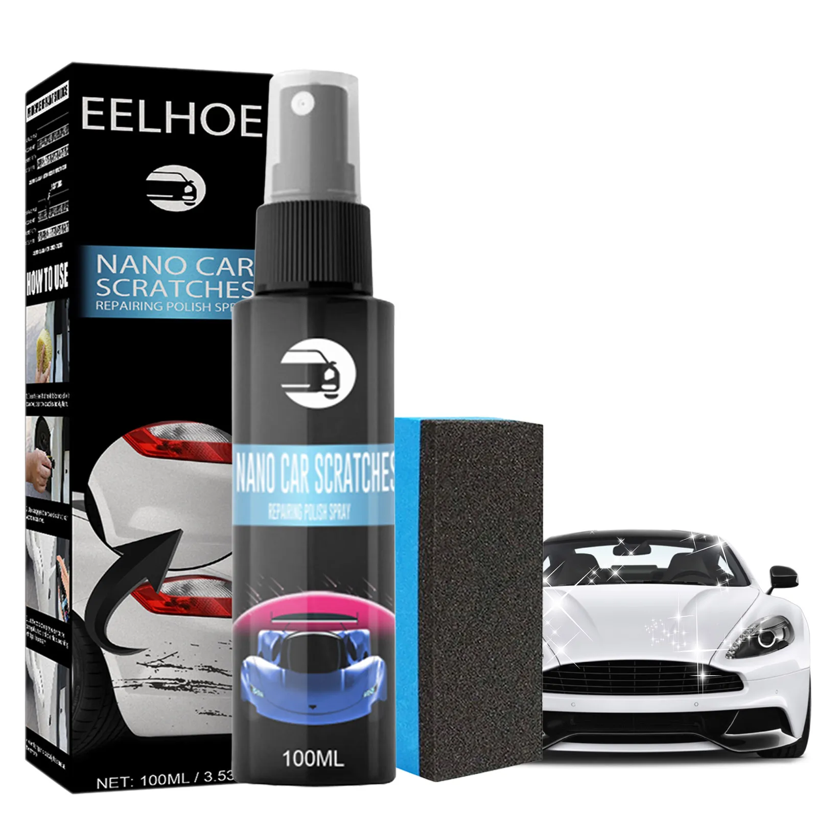 30/50/100ml Car Scratch Repairing Polish Spray Nano Car Scratch Removal Spray Repair Nano Scratches Ceramic Coating