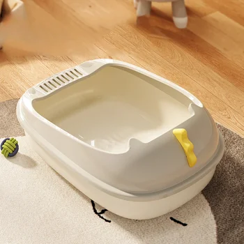 Cat Litter Box Cat Toilet Semi Closed Large Capacity Kitty Sandbox Cats Bathroom Cleaning Basin Splashproof Cats Tray Pet Supply 2