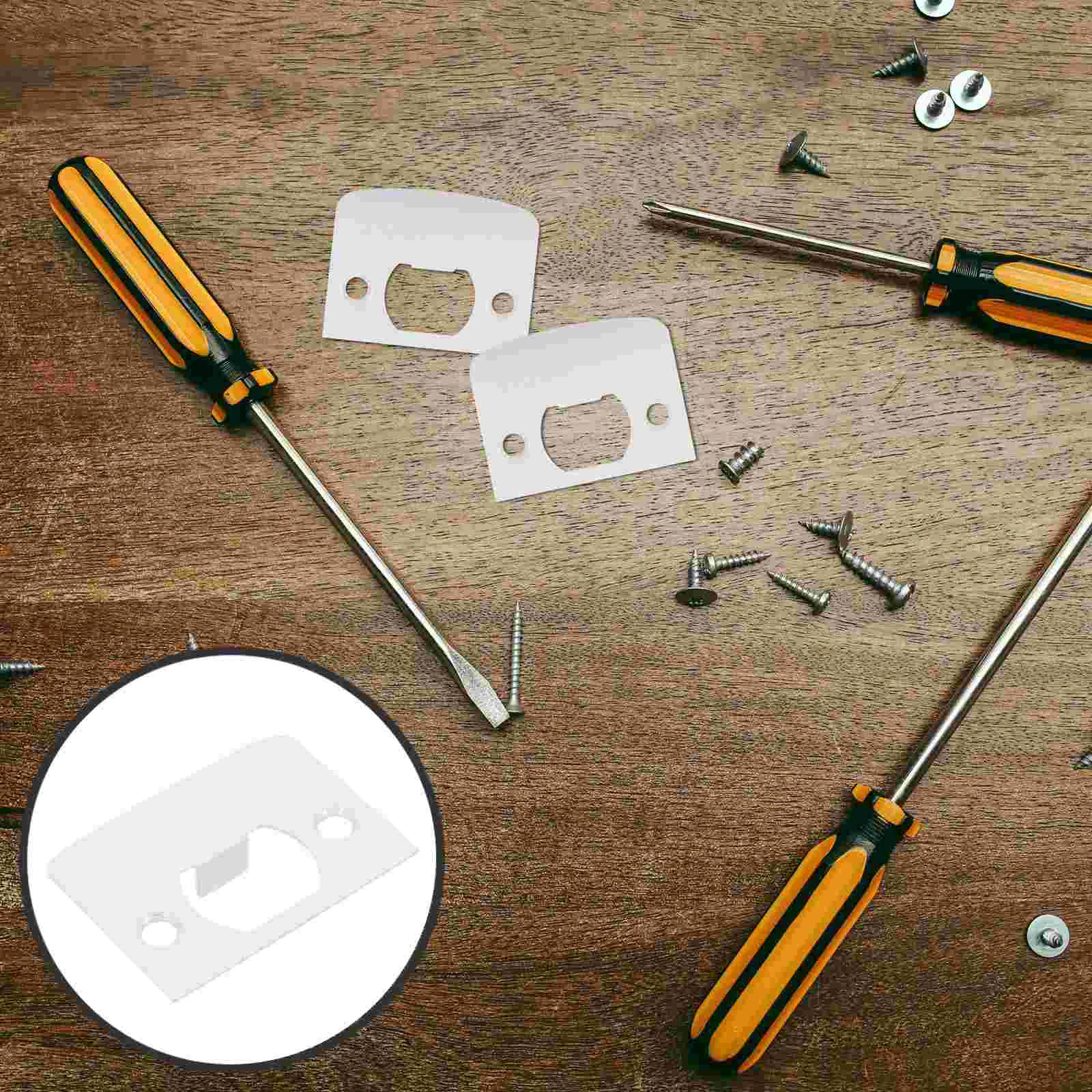 Door Lock Guide Kick Plate Security Strike Cover Plates for Exterior Doors Stainless Steel