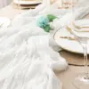 4 Pack Burgundy Cheesecloth Table Runner Gauze Semi-Sheer Backdrop Drape Fabric for Wedding Holiday Party Bridal Shower Decor 4