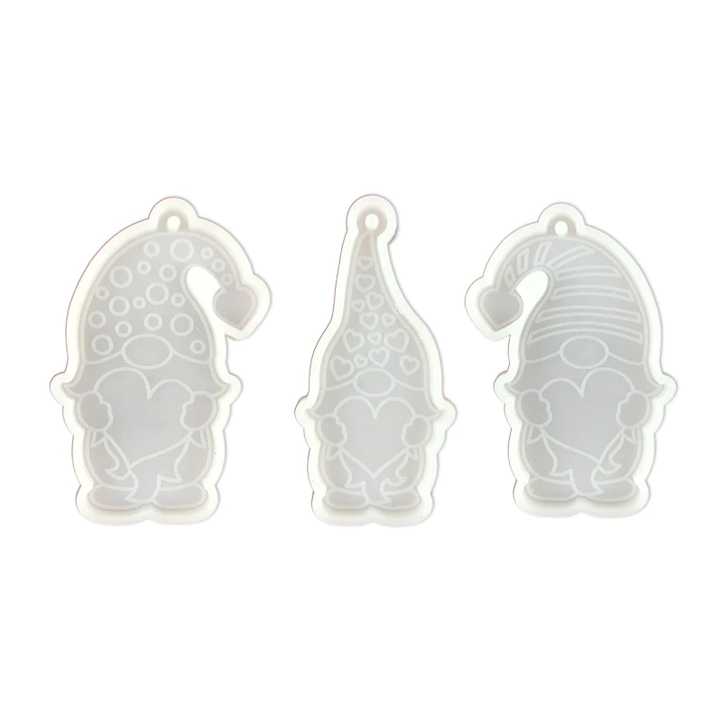 

Shiny Glossy Silicone Resin Molds Santa Keychain Mold DIY Keychain Pendant Jewelry Epoxy Resin Crafting Molds N0HE