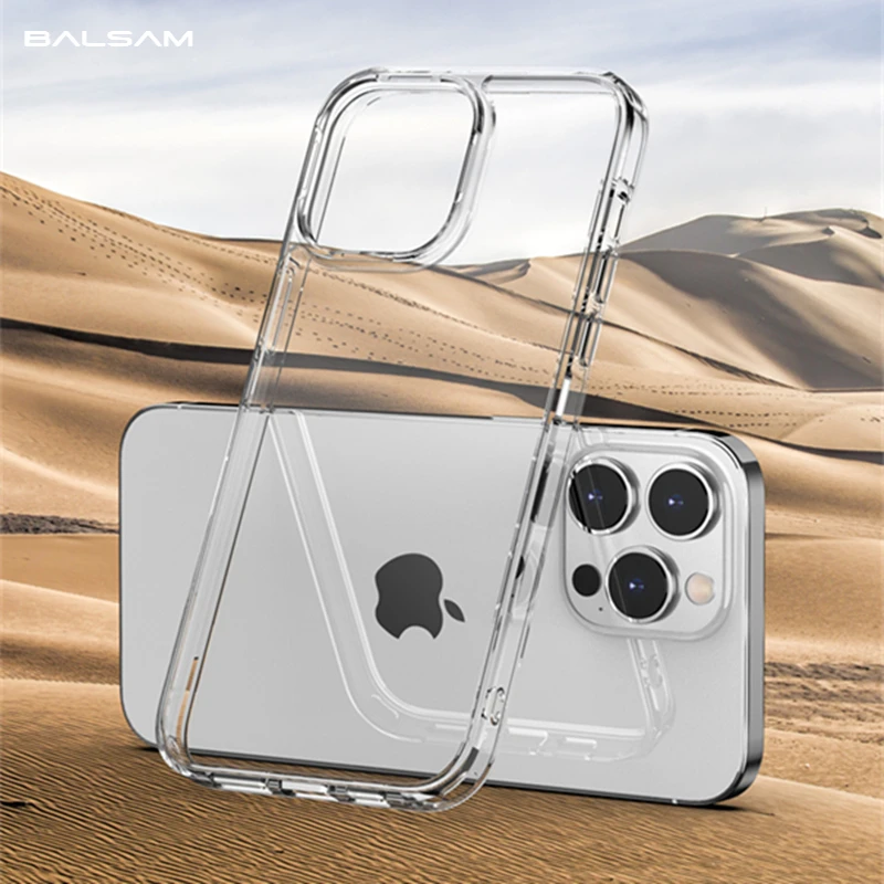 For iPhone 14 Pro Max Transparent Shockproof Armor Bumper Case For iPhone 13 12Mini Pro Max Crystal Clear Soft TPU+Hard PC Cover iphone xr phone case