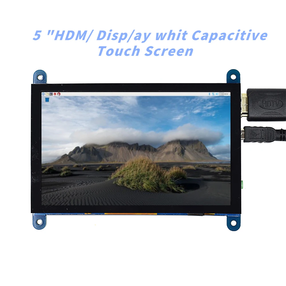 EQV 5 inch Portable Monitor HDMI 800 x 480 Capacitive Touch Screen LCD Display for Raspberry Pi 4 3B+/ PC/Banana Pi