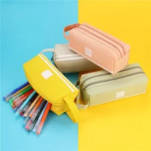 

2022 Colorful Large Capacity Pencil Cases Bags Creative Korea Fabric Pen Box Pouch Case School Office Stationary Supplies