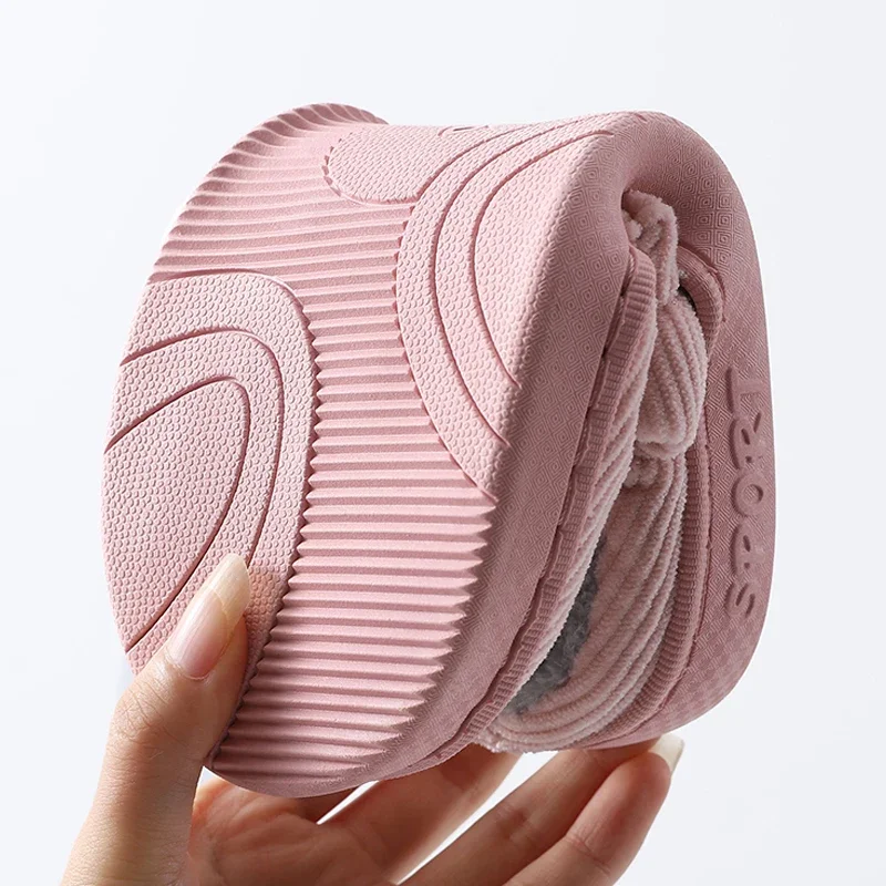 Thick Sole Home Indoor Outside Men And Women Couples Winter Household Warm Fluffy Slippers High Heels Plush Cotton Shoes Ladies 6