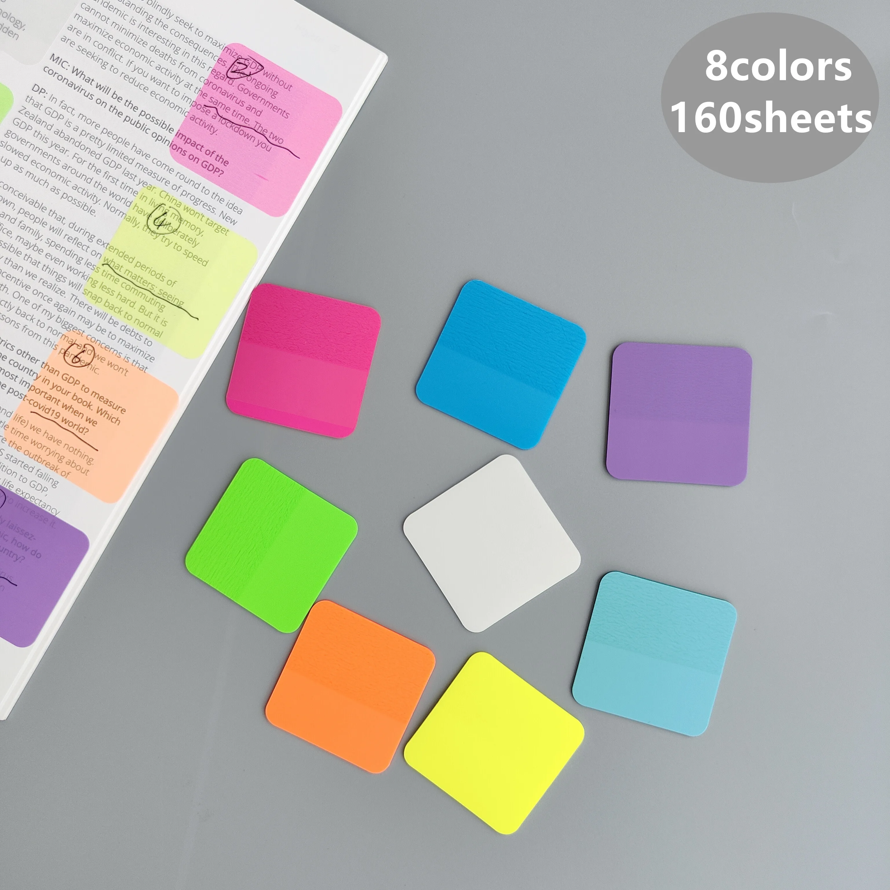 160 Sheets Transparent Sticky Notes Stickers Note Pads Paper School Stationery Office Supplies