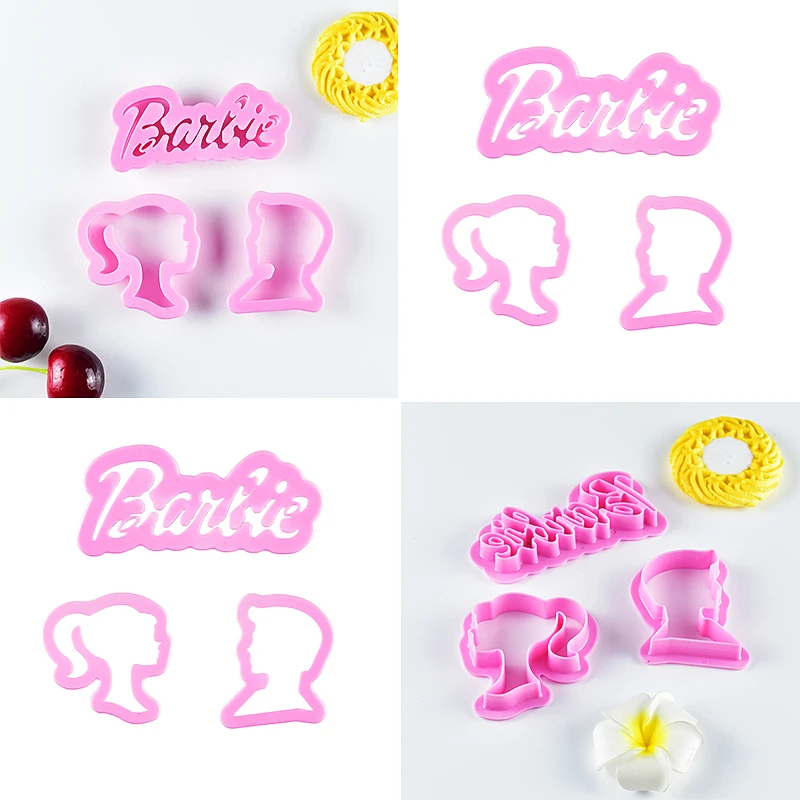 

Diy Kawaii Barbie Cookie Cutters Mold 3D Anime Cartoon Biscuits Fondant Cake Kitchen Baking Cutter Stamp Tool Set Decor Gift Toy