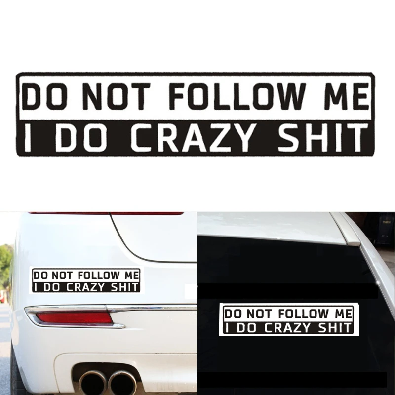 

3Pcs 3*15cm Car Sticker Funny Do not follow me Decal Reflective Motorcycle Sticker 3DCar Decal Wholesale Car Styling Accessories