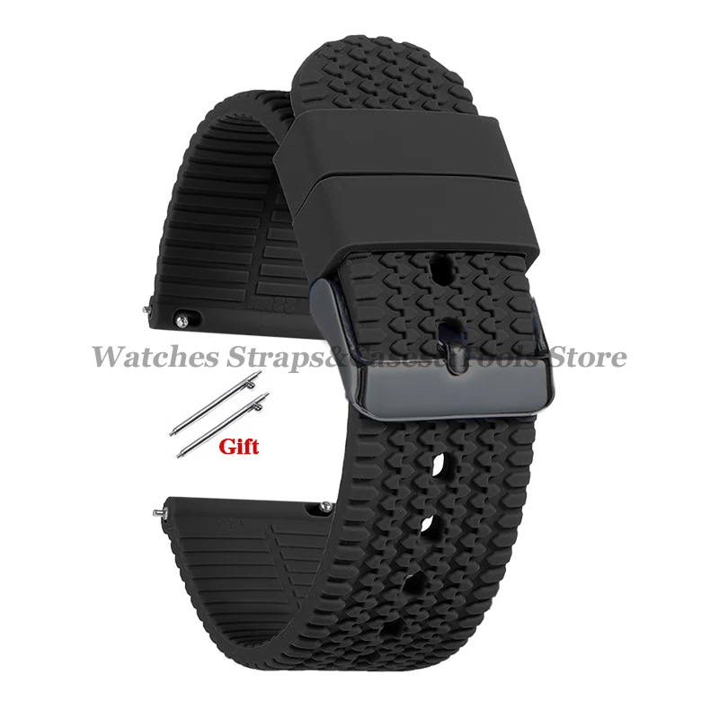 Premium Soft Silicone Quick Release Watch Band - Versatile Rubber Strap in Multiple Sizes