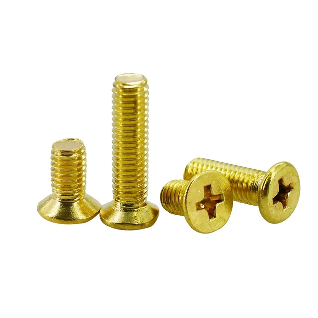 Brass Cross Head Phillips Bolt Metric Threaded Insert Screw Electrical
