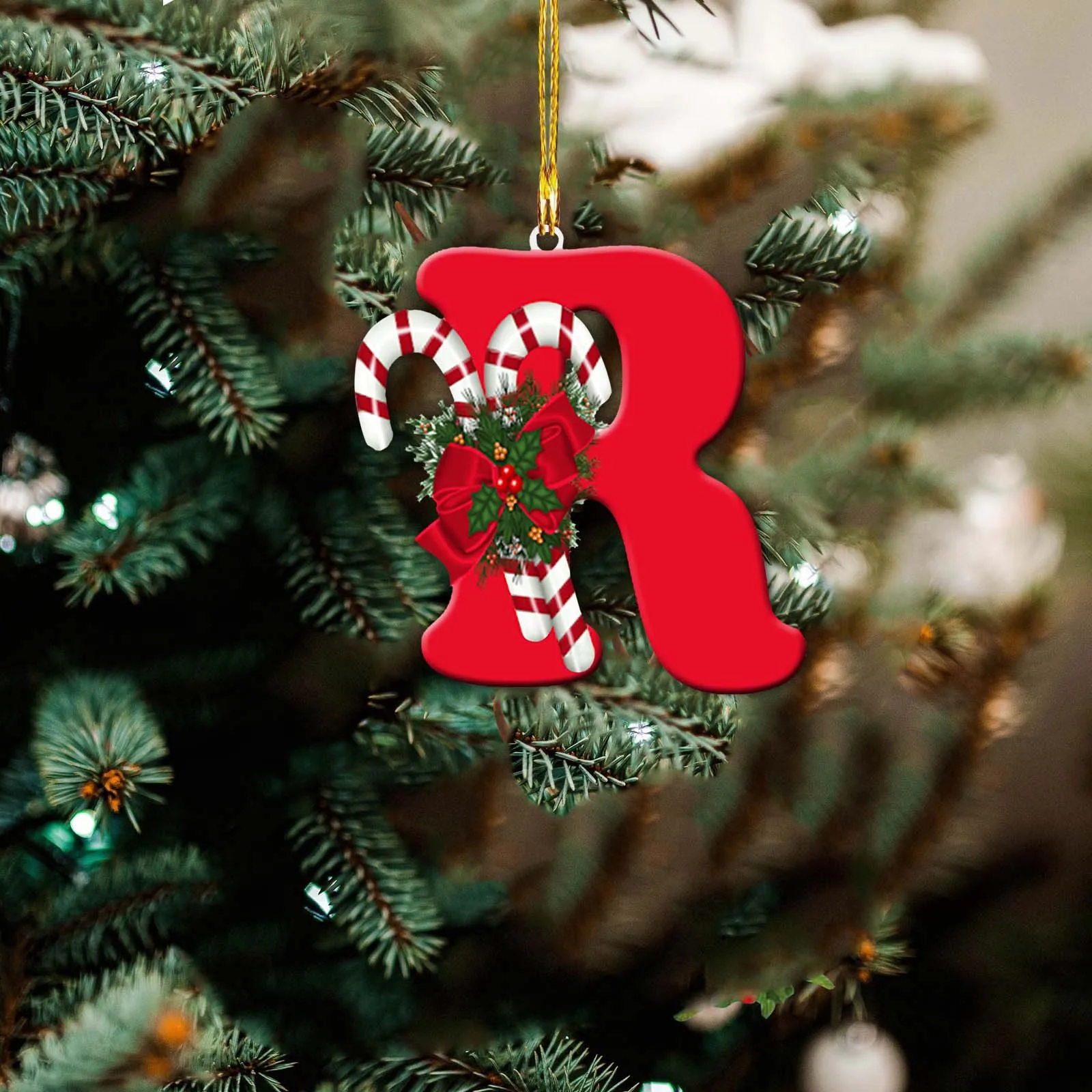 thumbnail image 1 of Letras navideñas de dibujos animados de AZ, colgantes acrílicos para árbol de Navidad, decoración navideña, alfabeto, decoración para árbol de Navidad, 1 of 5