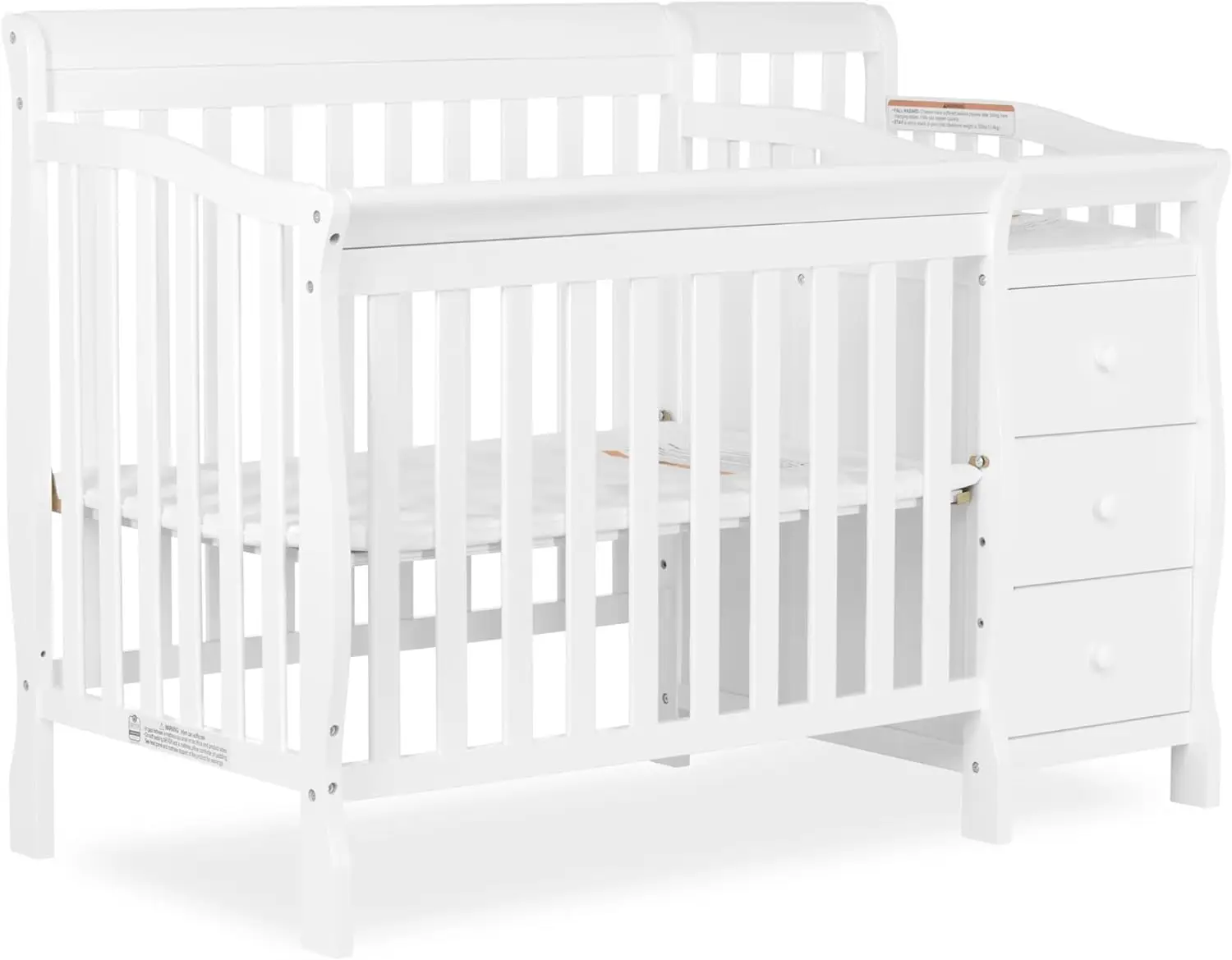 

Jayden 4-in-1 Mini Convertible Crib And Changer in White, Greenguard Gold Certified, Non-Toxic Finish, New Zealand