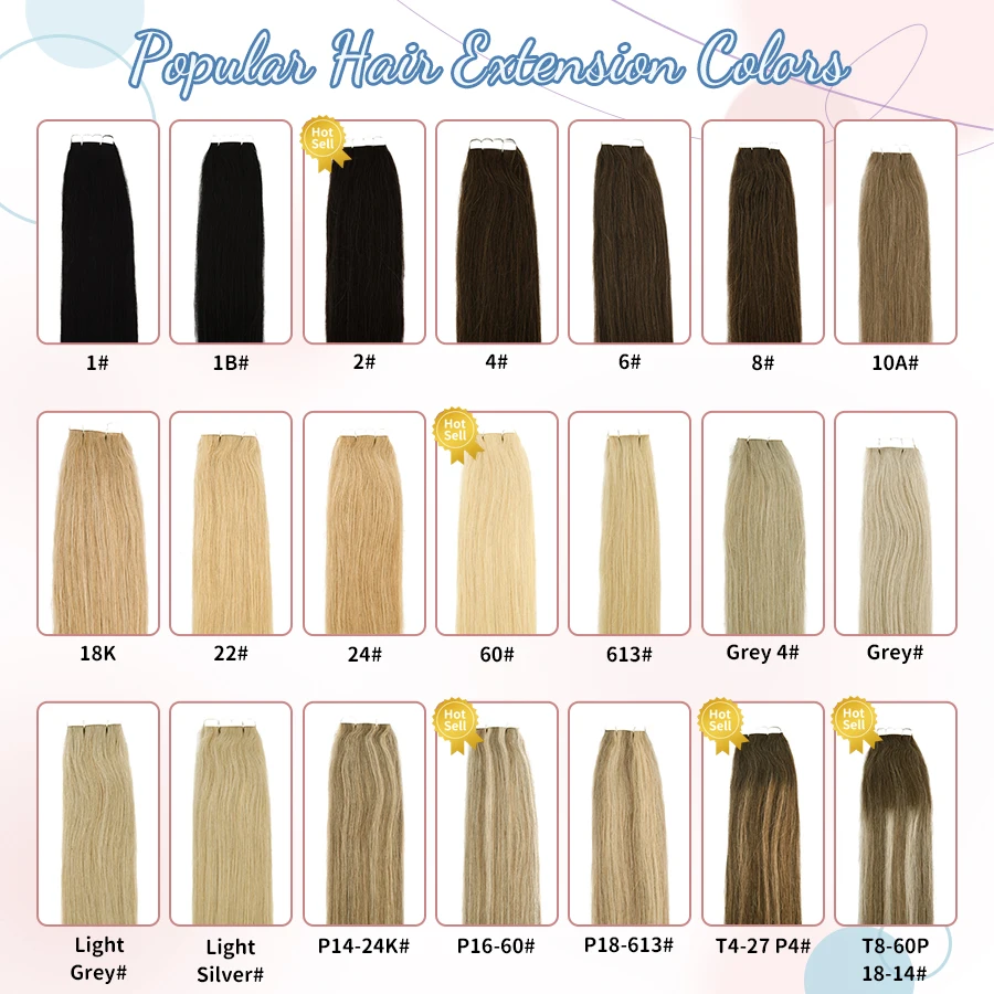 AW Mini Tape In Human Hair Extensions Invisible Seamless Skin Weft Balayage Ombre Natural Machine Remy Hair Adhesive For Salon