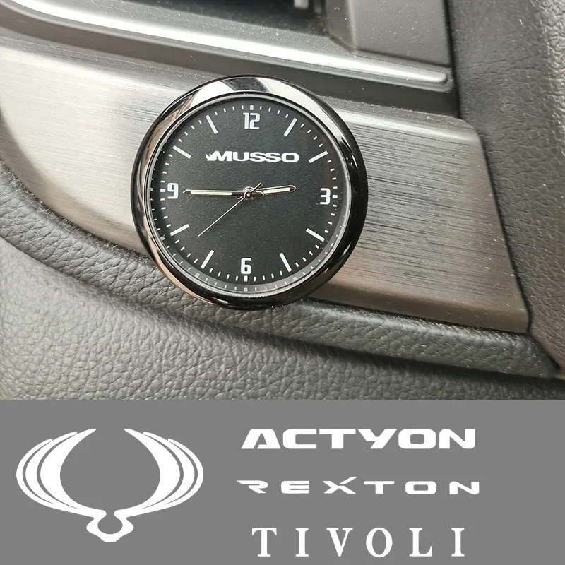 Car Clock Car Quartz Clock Luminous Automobiles Internal Stick-On Digital Watch for Ssangyong Actyon Korando Kyron Musso Grand Rexton XLV