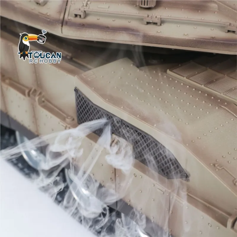 새로운 RTR 1/16 헹롱 RC 배틀 탱크 IDF 메르카바 MK IV 3958 풀 메탈 섀시 로드 휠 IR 배럴 리코일 360도 회전 장난감